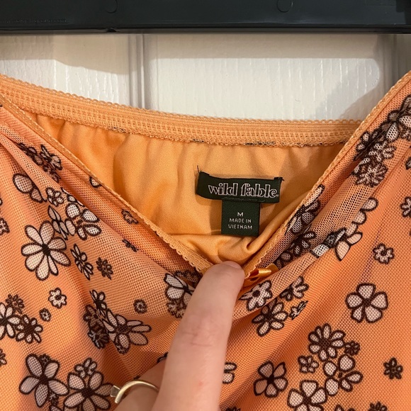 Orange Floral Mini Skirt - Picture 2 of 4